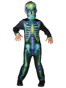 Neon Skeleton Glow in the Dark Costume for Kids