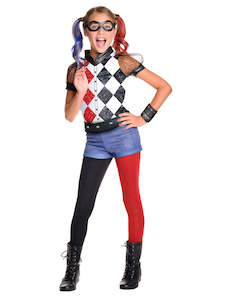 Dc Super Hero Girls Costumes Accessories: Harley Quinn Deluxe Costume for Kids - DC Super Hero Girls