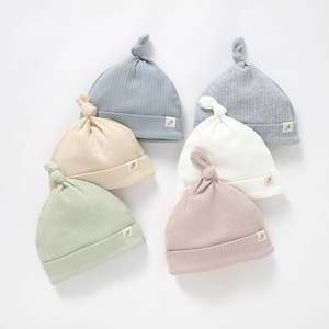 Organic Cotton Rib Tie Knot Beanie