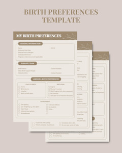 Birth Resources: Birth Preferences Template  (PDF Download)