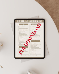 Hospital Bag Checklist - PDF Download