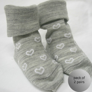 Products: Merino Socks for Baby with Hearts