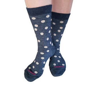 Products: Merino Full Cushion Sock Thundercloud with Mushroom Dots - Womens