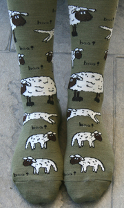 Products: Farm Animal Merino Socks - cows & sheep