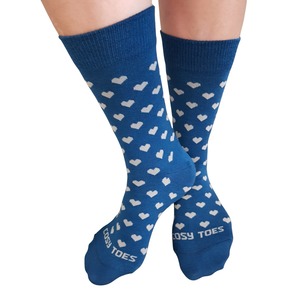 Products: Merino Wool Heart Dress Socks - Mid Blue