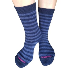 Products: Full Cushion Merino Sock Navy with Denim Stripe - Womens