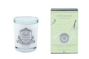 Cote Noire 185 Candle - White Vessel with Silver Badge - Persian Lime & Tangerine