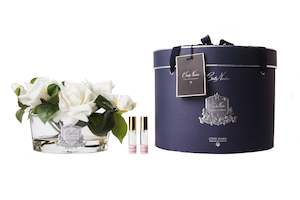 Luxury Oval: Cote Noire Luxury Oval Rose Bouquet - White - LOV01