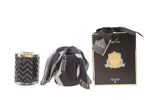 Cote Noire Queen of the Night scented Herringbone Candle - Black & Gold - Red Be&hellip;