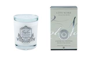** CLEARANCE ** Cote Noire 185g Candle - White Vessel with Silver Badge - Winter&hellip;