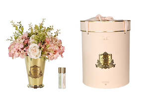 Luxury Flowers: ** NEW ** Cote Noire Grand Summer Posies Champagne Pink in Gold Goblet - GSG02
