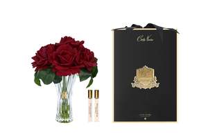 View All Flowers: NEW - Cote Noire - Charente Seven Rose in Carmine Red - Gold/Black Box - CH7R04