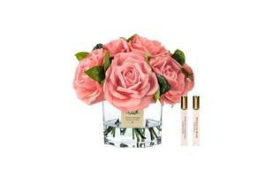 View All Flowers: ** SAMPLE ** - Cote Noire Classic Tea Rose Bouquet - White Peach- CTB05