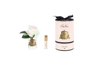 NEW Rose Bud - Clear Glass - Blush - Gold Badge/Pink Box - RMR42