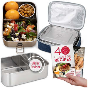 Stockists: Stainless Steel Lunch Box - Bag & Recipe Book 1200ml - 12 units