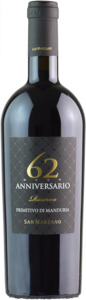 Primitivo Zinfandel: San Marzano Anniversario 62 Primitivo Riserva