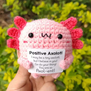 Crochet Emotional Support Pink Axolotl