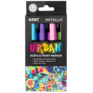 Colouring Drawing: Paint Marker 6mm Nib Metallic 4pk