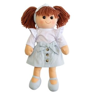 Dolls: Rag Doll Luna with Blue Skirt 35cm