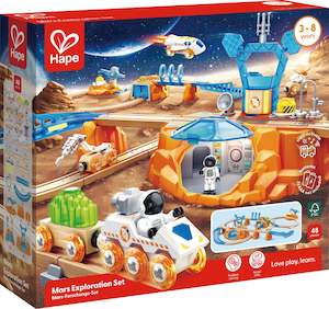 Wooden Vehicles: Hape Mars Exploration Rail Set