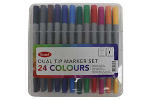 Art Craft: Jasart Dual Nib Brush Fineliner Set 24