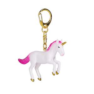 Mojo Rearing Dark Pink Unicorn Keychain