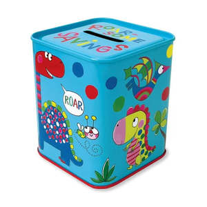 New: Money Box Tin Roar-some Savings