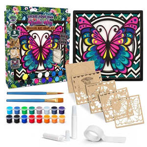 Art Craft: Dotz Wooden Art Kit Butterfly 25x25cm