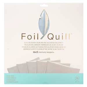 Wrmk Foil Quilling Collection: 661025 : Foil Sheets - WR - Foil Quill - 12 x 12 - Silver Swan - 15 Sheets