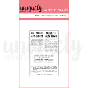 UC1913 : Vintage Newspaper Mark Making Stamp (Willow & Grace)