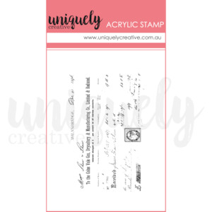 Uniquely Creative Stamps: UC1912 : Vintage Receipt Mark Making Stamp (Willow & Grace)