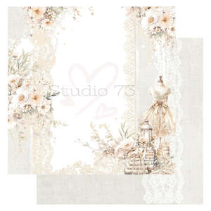 Studio 73 Paper Collections: Stitched with Love - Linen & Lace Paper - Studio73