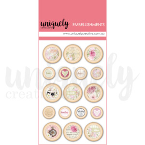 Uniquely Creative Embellishments: UCE2100 : Wooden Buttons (Dear Diary)