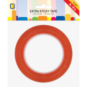 Bookbinding Tape: Extra sticky Tape- Red 25/6mm (XL roll)