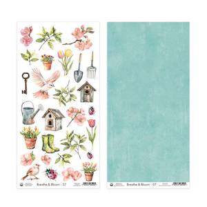 P13 Scrapbook Papers: 6"x12" Fussy Cut Paper : Breathe & Bloom (P13)