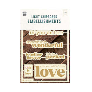 P13 Scrapbook Papers: P13-LST-55 : Light chipboard embellishments 10 ENG, 4x6", 8pcs (Love Stories)