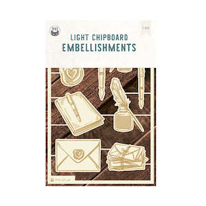 P13 Scrapbook Papers: P13-LST-48 : Light chipboard embellishments 05, 4x6", 9pcs (Love Stories)