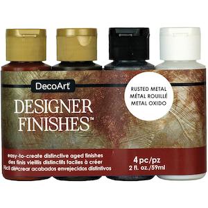 DecoArt Designer Finishes Paint Pack 4/Pkg - Rusted Metal