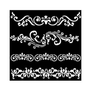 Stamperia 7"x7" Mixed Media stencil - Borders