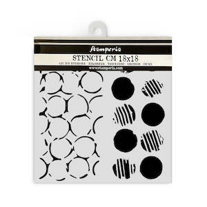 Stamperia 7"x7" Mixed Media stencil - Double Dots