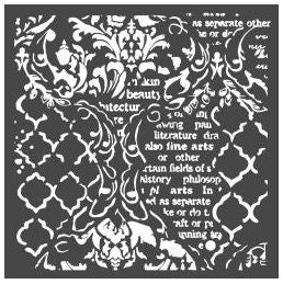 Stamperia 7"x7" Mixed Media stencil - Music & Writings