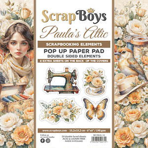 Scrap Boys Pop Up Paper Pads New: PAUL-PU : Paulas Attic - 6 x 6 POP Up Paper Pad