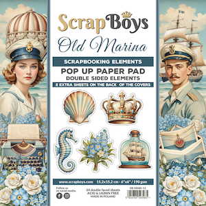 Scrap Boys Pop Up Paper Pads New: MARI-PU : Old Marina - 6 x 6 POP Up Paper Pad