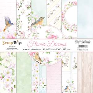 Scrapboys Flower Dreams: Scrapboys 8x8 Paper Pack- FLDR-10 (Flower Dreams)