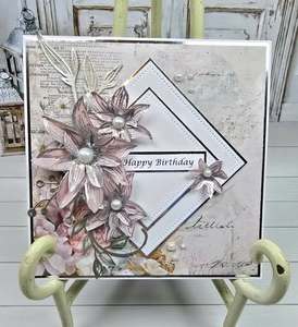 Cardmaking Kits No Instructions: C2608 :Inked Vellum flowers Card (CK)