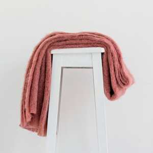 New Zealand Made Throws Blankets: Mohair Throw | Tea Rose