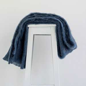 New Zealand Made Throws Blankets: Mohair Throw | Indigo