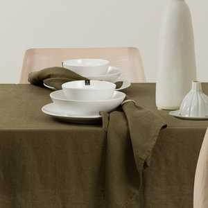 Himla Linens: Linen Tablecloth | Khaki