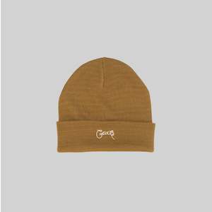 Beanies: UNISEX Scripted Beanie Camel