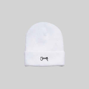 Unisex Scripted Beanie White